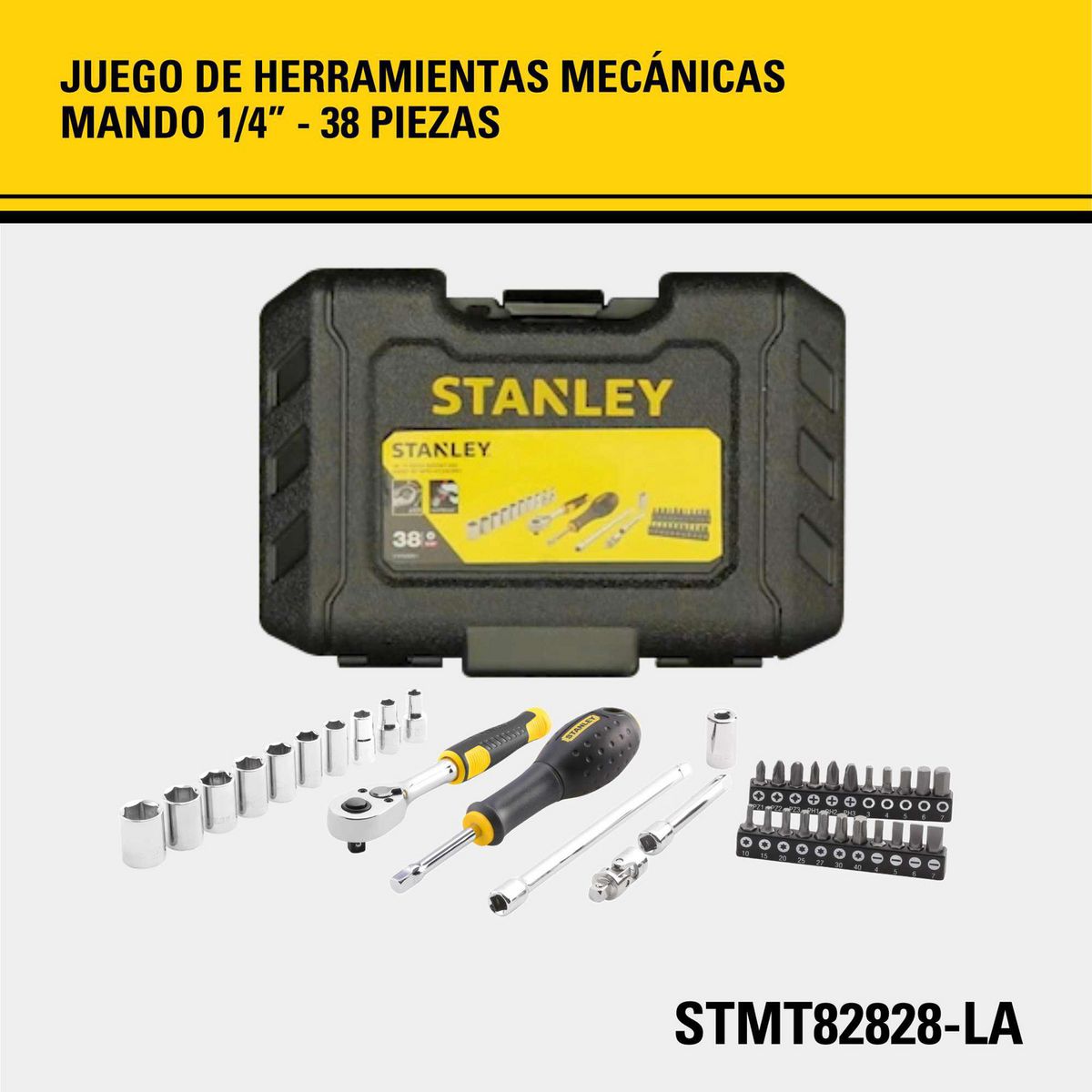 STANLEY - Set de Dados 1/4" 38 Piezas
