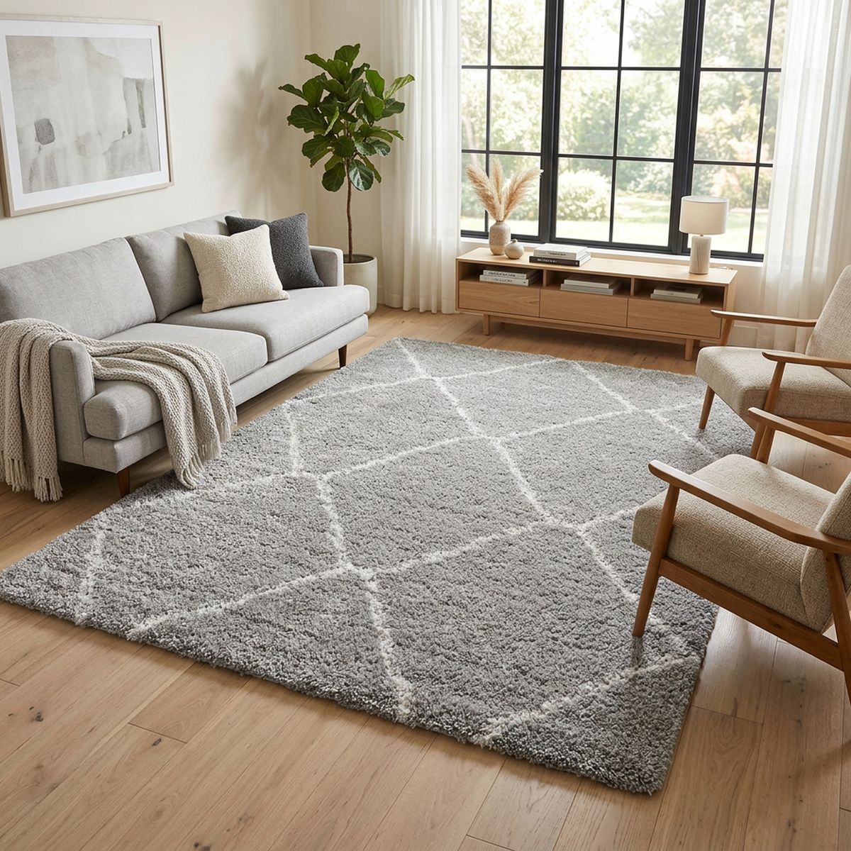 Alfombra Sherpa 120x170 cm Gris, marca JUST HOME COLLECTION - Foto Principal