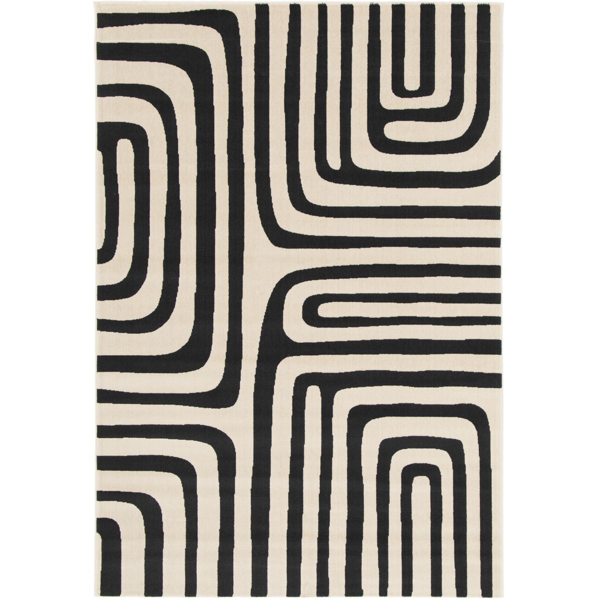 JUST HOME COLLECTION - Alfombra Canvas 120x170 cm Negro y Beige