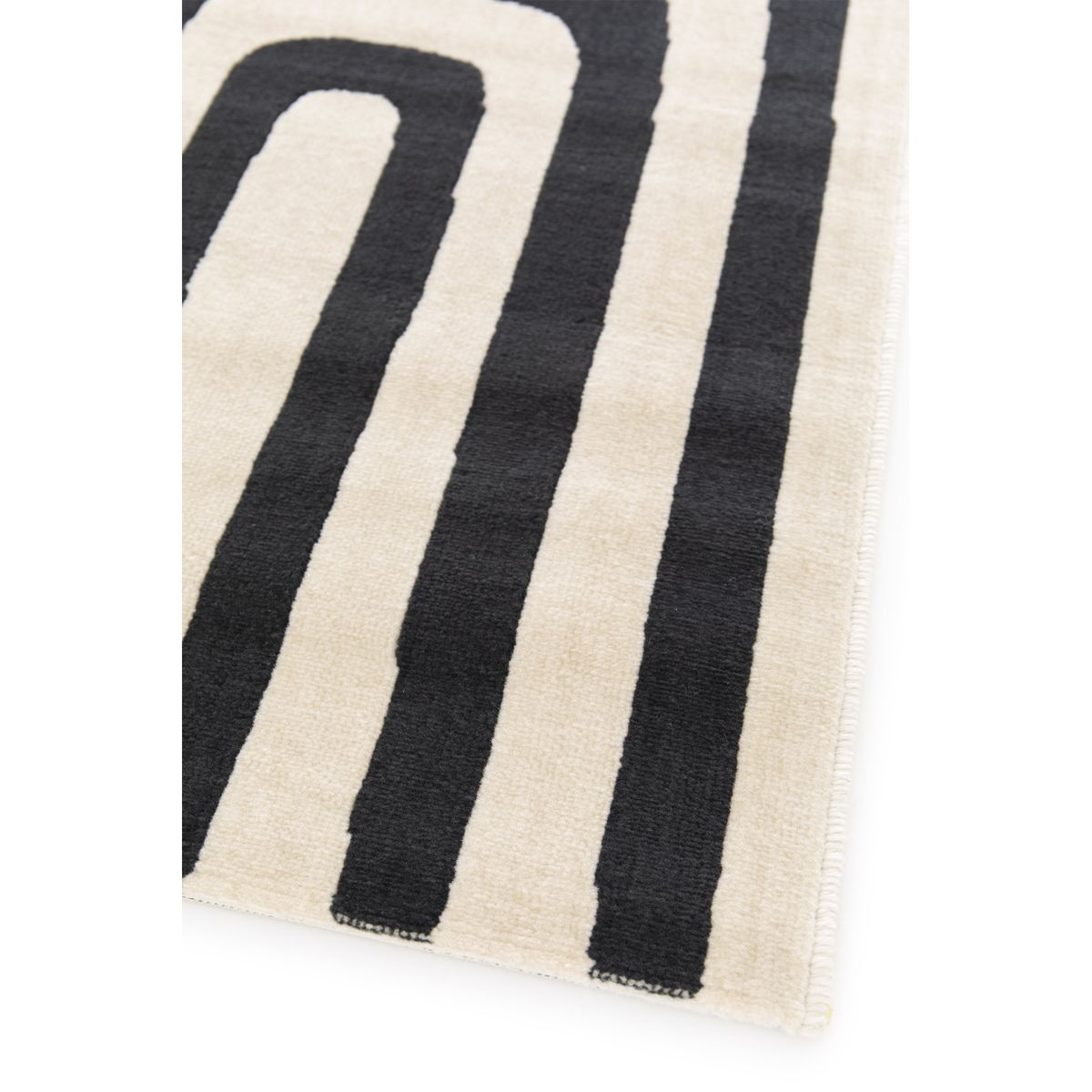JUST HOME COLLECTION - Alfombra Canvas 120x170 cm Negro y Beige