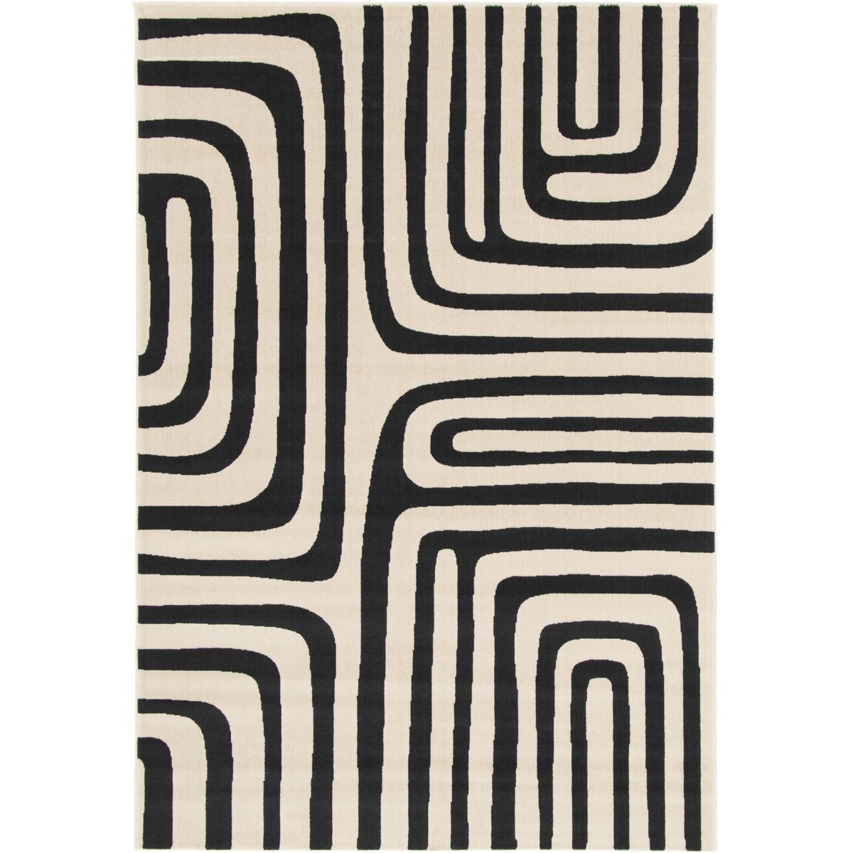 JUST HOME COLLECTION - Alfombra Canvas 160x230 cm Negro y Beige