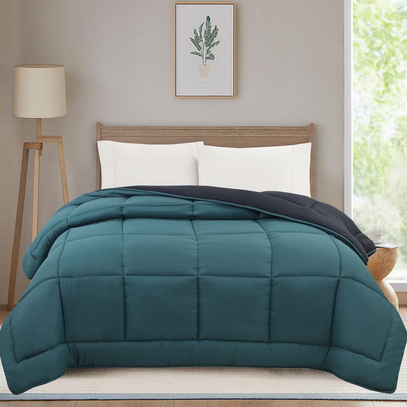 JUST HOME COLLECTION - Edredón Bicolor Verde 2 Plazas