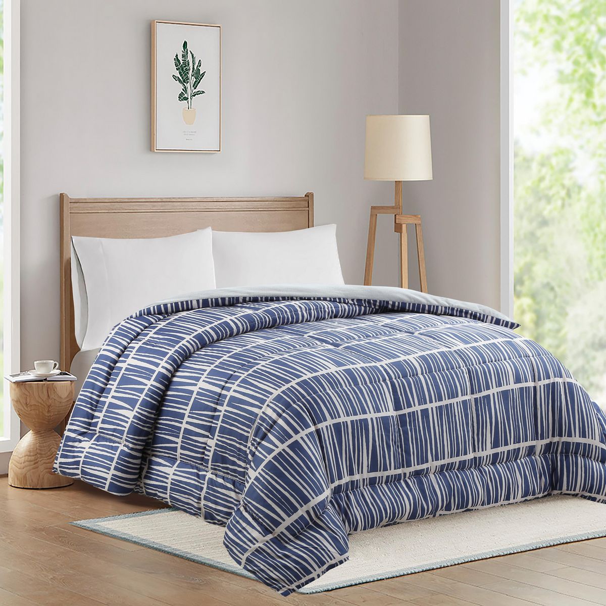 JUST HOME COLLECTION -  1.5 plazas Estampado Azul