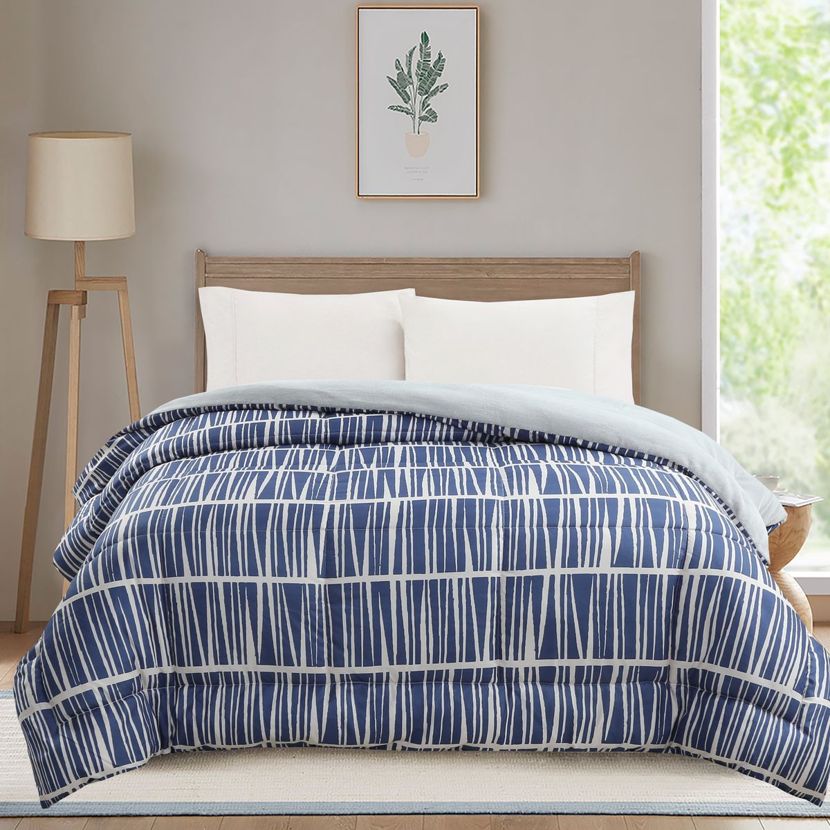 JUST HOME COLLECTION -  2 plazas Estampado Azul