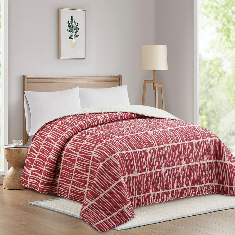 JUST HOME COLLECTION - Quilt Sherpa Estampado Terracota 2 Plazas