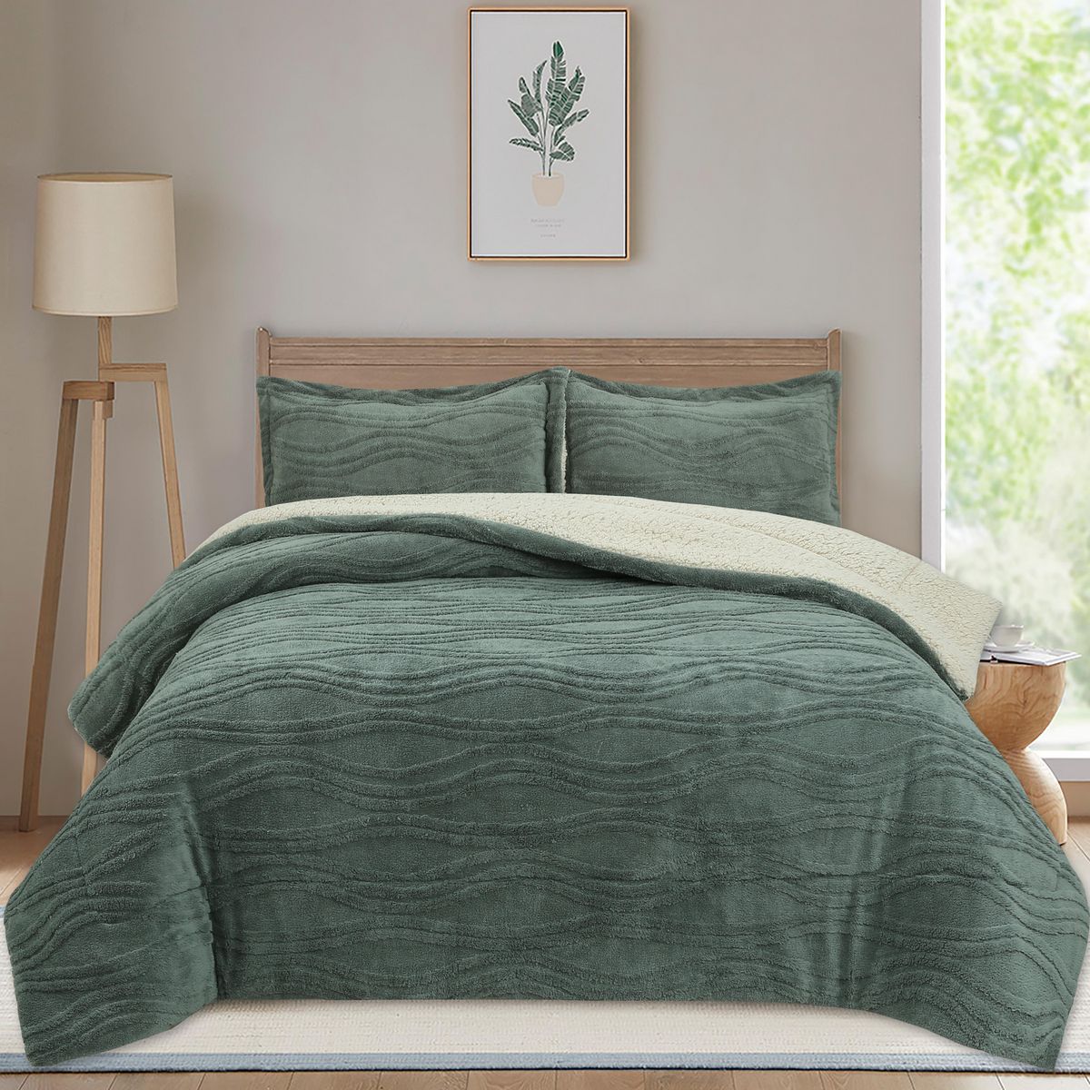 JUST HOME COLLECTION -  1.5 plazas Boho Verde