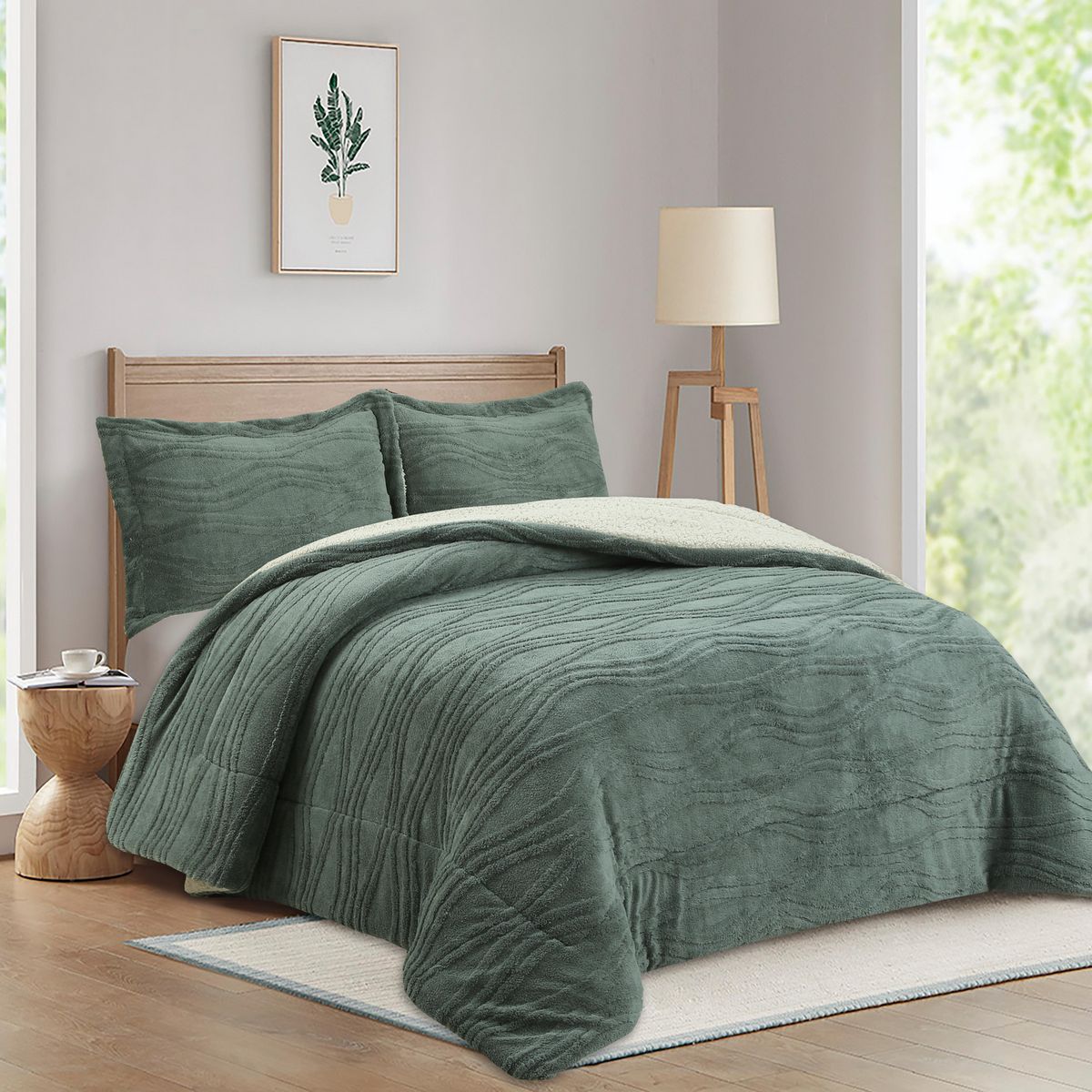 JUST HOME COLLECTION -  1.5 plazas Boho Verde