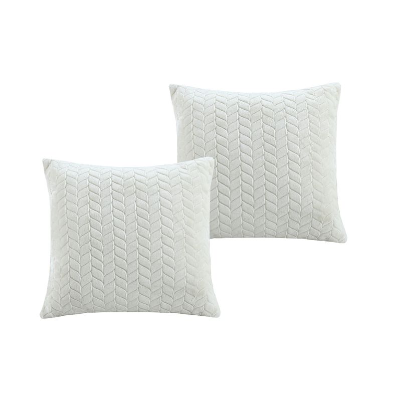 JUST HOME COLLECTION - Set 2 Cojines Flanel Ivory 40x40cm