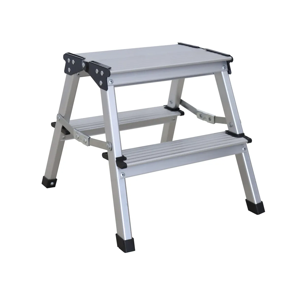 BAUKER - Escalera Tijera de Alumino 2 Pasos 150Kg