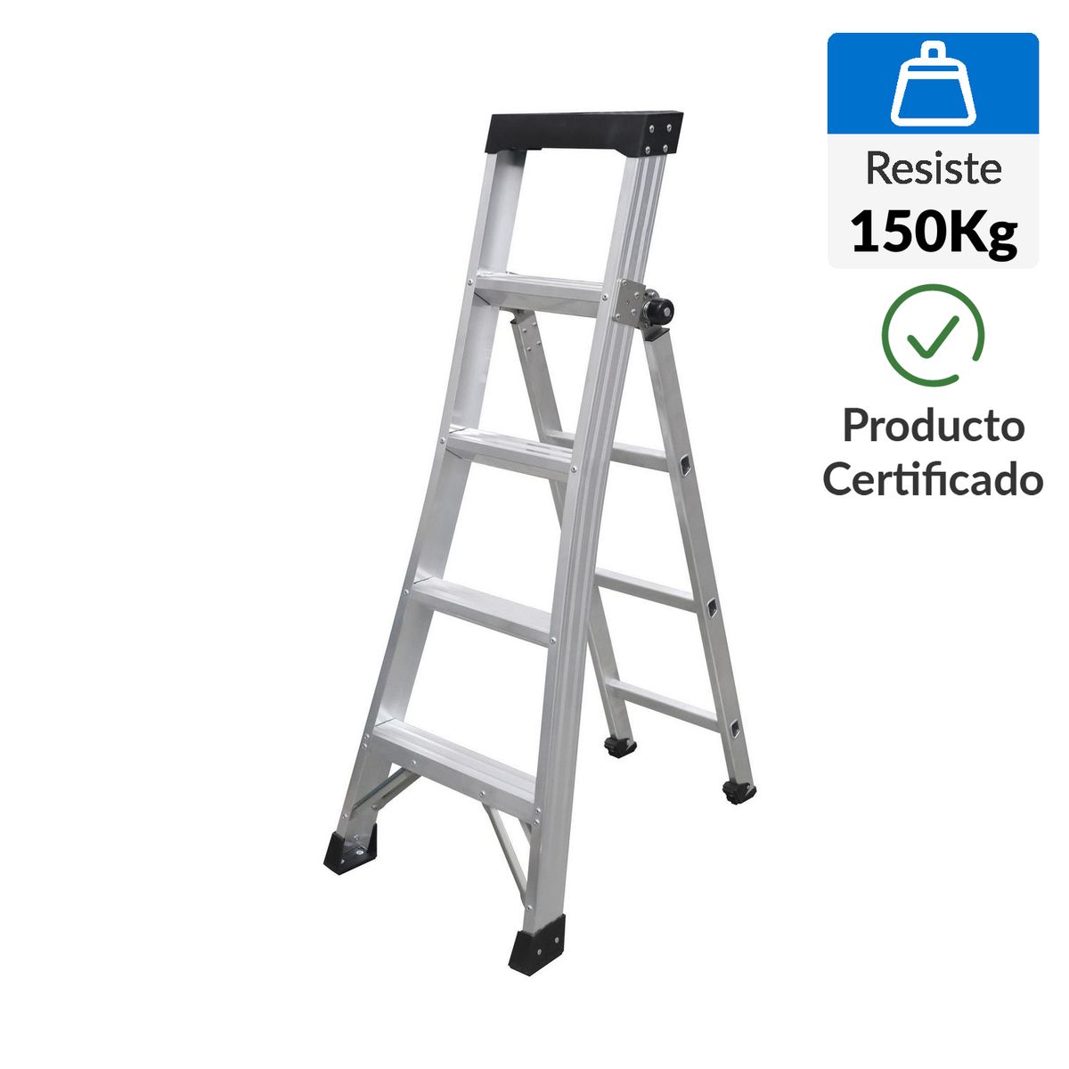 UBERMANN - Escalera Articulada Aluminio 2.2 m 5 Peldaños 150Kg