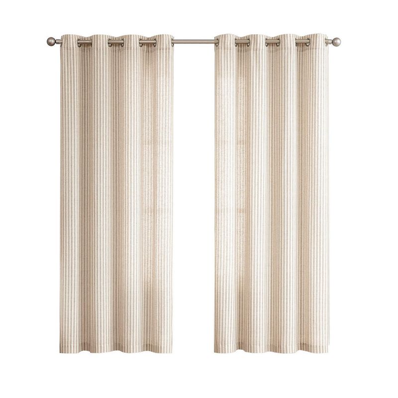 JUST HOME COLLECTION - Cortina de Lino Estampado Natural 140x220cm