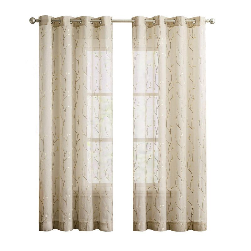 JUST HOME COLLECTION - Cortina Hojas Natural 140x220cm