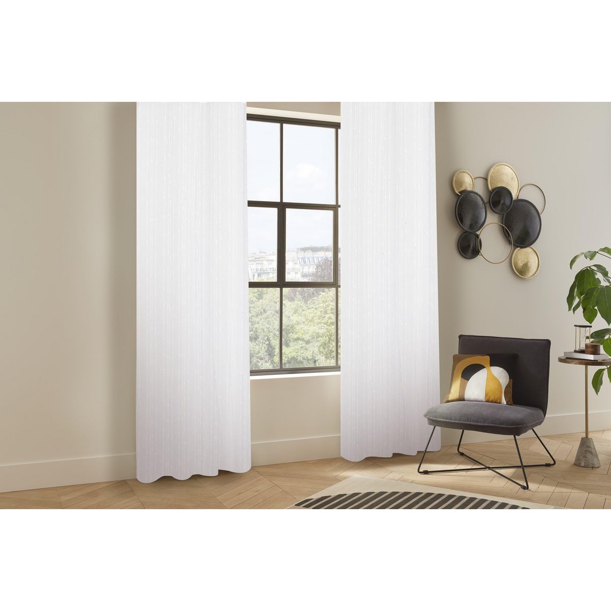 JUST HOME COLLECTION - Cortina De Velo Anissa 135x220cm Blanco