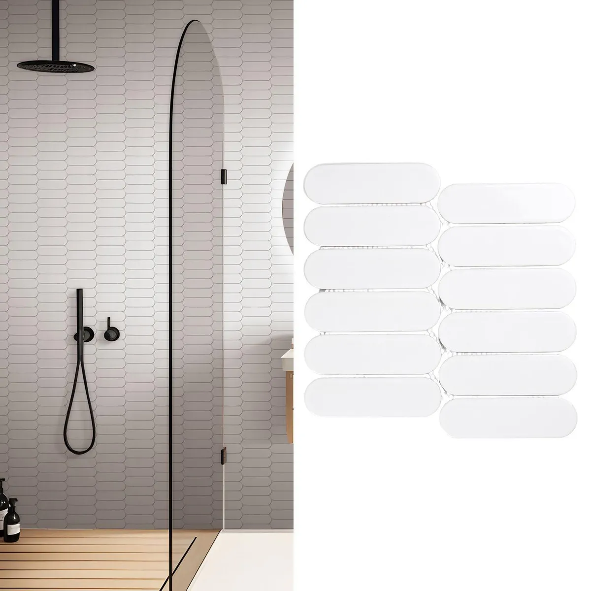 HOLZTEK - Porcelanato Oval Blanco Brillante
