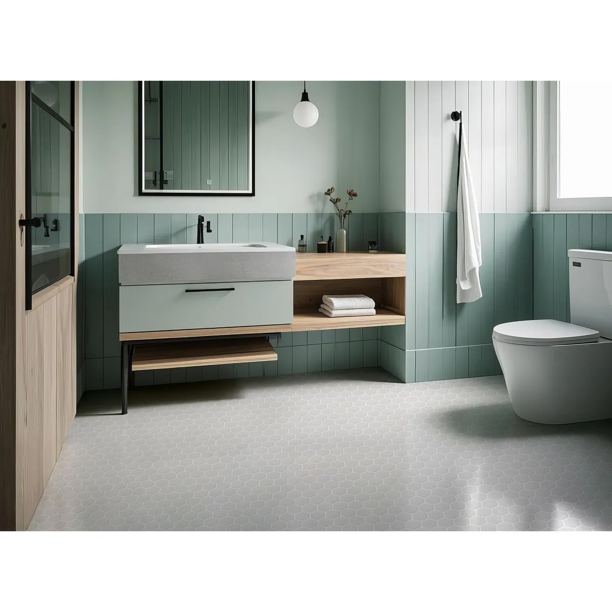 HOLZTEK - Porcelanato Hexagon Blanco Mate