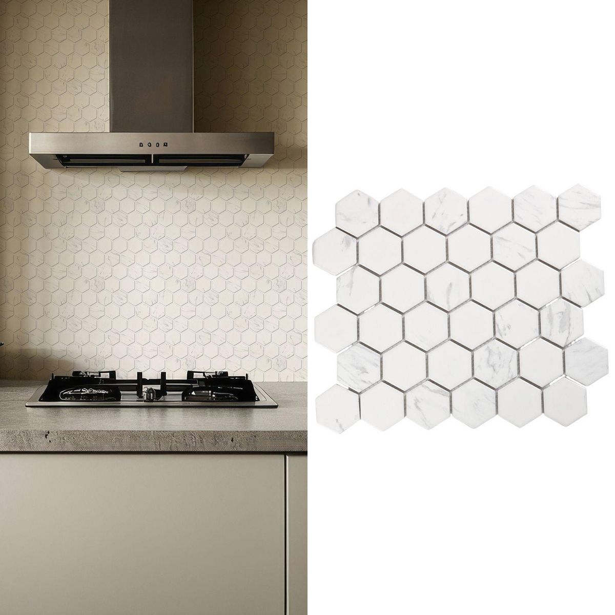 HOLZTEK - Porcelanato Hexagon Marmol Mate