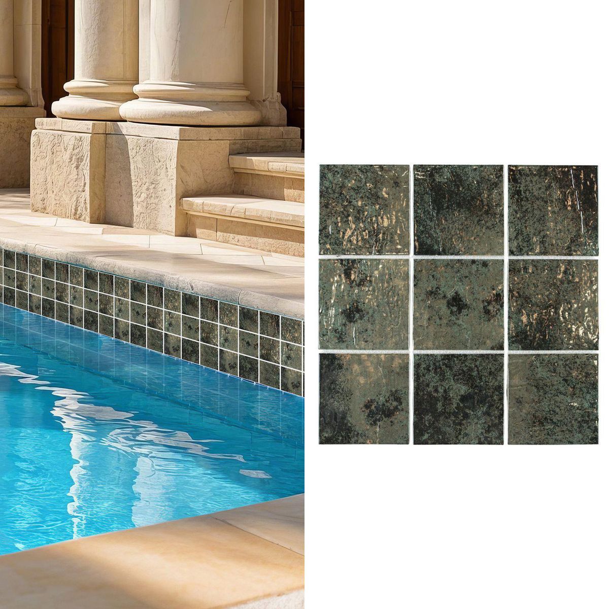 HOLZTEK - Malla Decorativa de Porcelanato Pool XL Gris 30x30cm 0.09m2