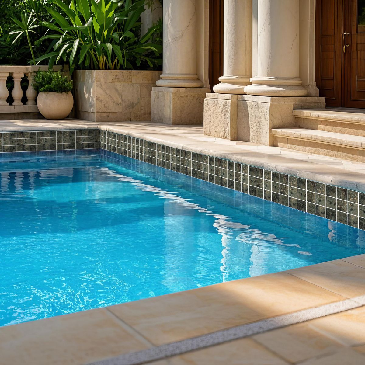 HOLZTEK - Malla Decorativa de Porcelanato Pool XL Gris 30x30cm 0.09m2