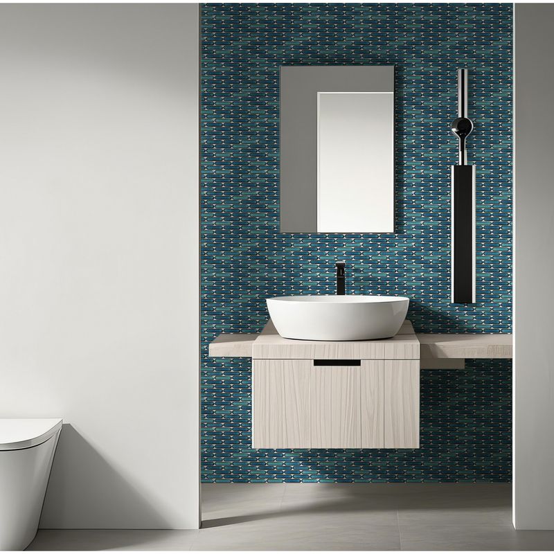 HOLZTEK - Malla Mosaico Ovalado Verde 30x30cm