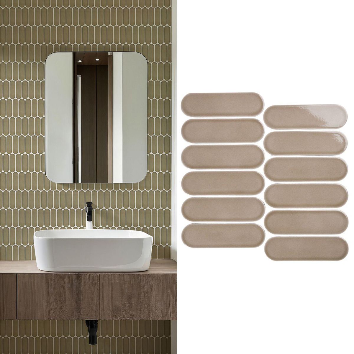 HOLZTEK - Malla Mosaico Ovalado XL 29x27.6cm