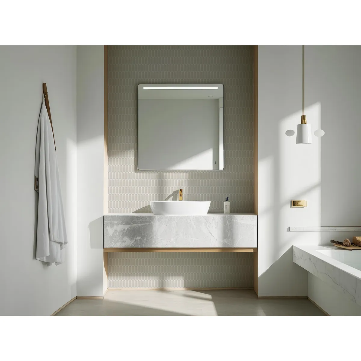 HOLZTEK - Malla Mosaico Pluma Gris 28x29.6cm