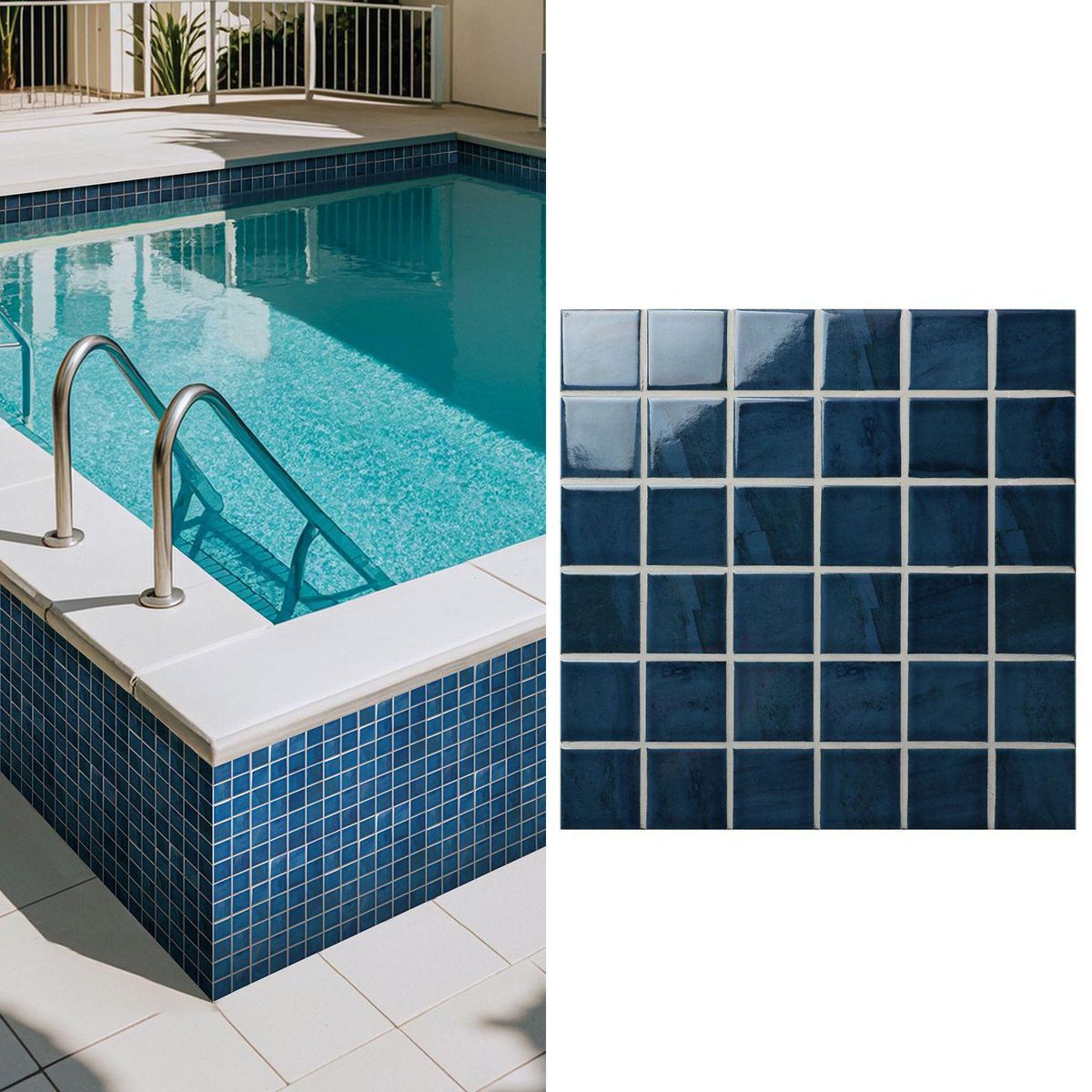 HOLZTEK - Malla Decorativa de Porcelanato Square Azul 30.6x30.6cm 0.09m2