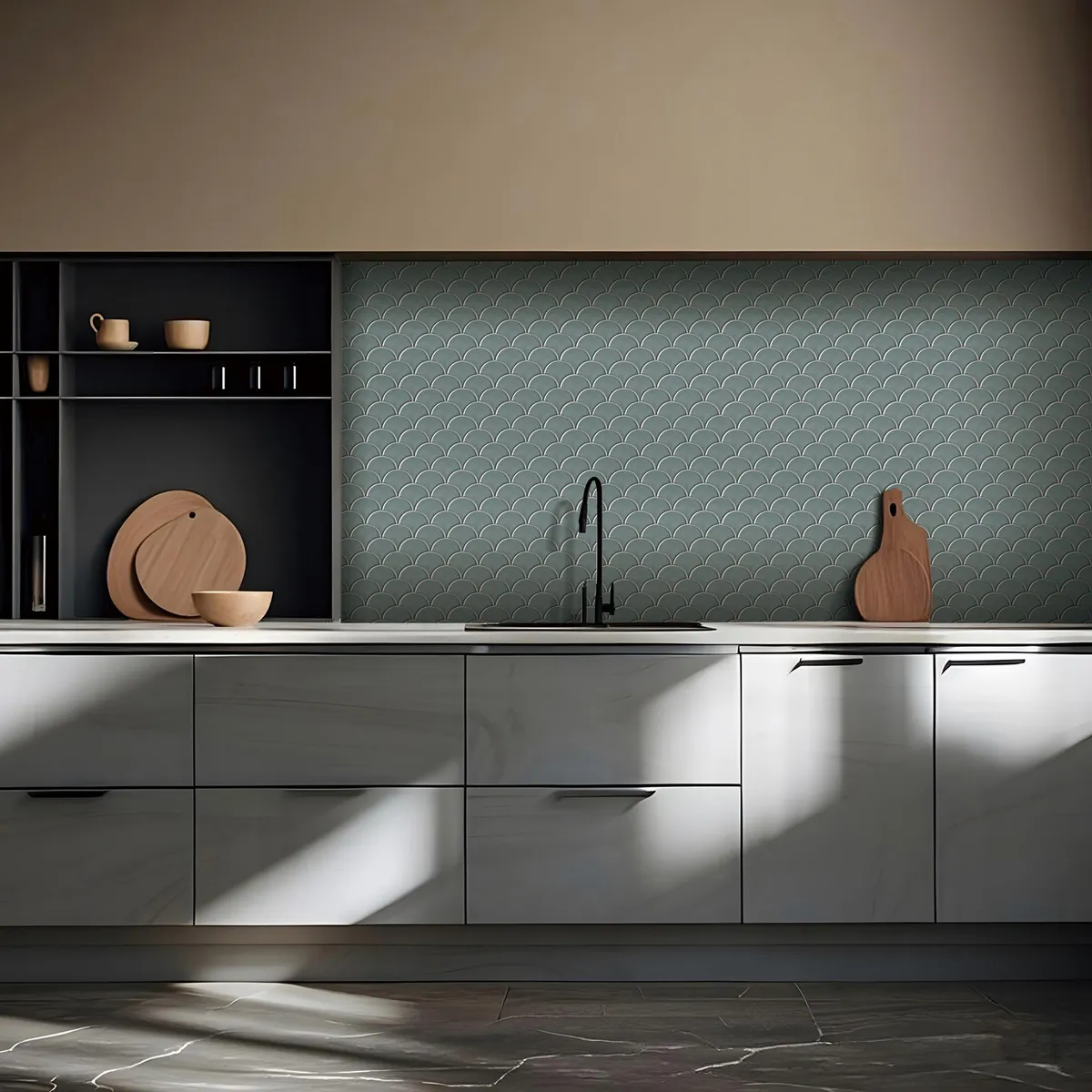 HOLZTEK - Malla Mosaico Escama Verde 25.9x27.3cm