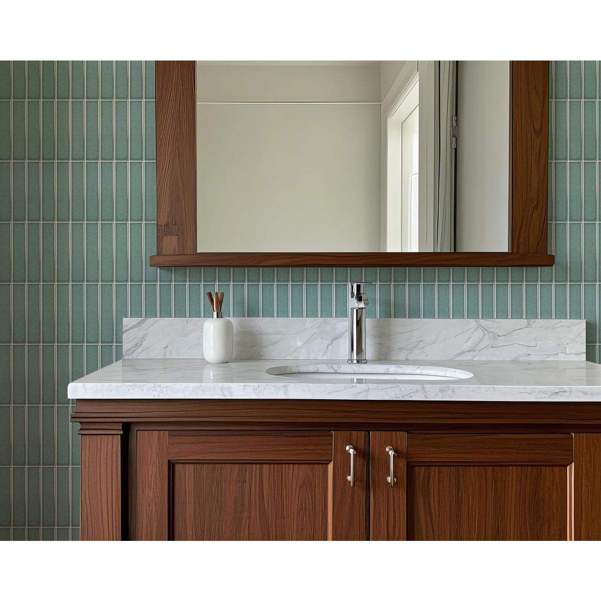 HOLZTEK - Porcelanato Brick Verde Brillante