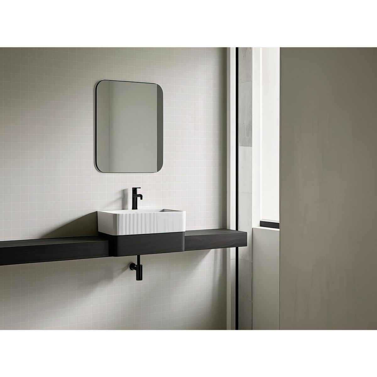 HOLZTEK - Malla Decorativa de Porcelanato Square Blanco Mate 30.6x30.6cm 0.09m2