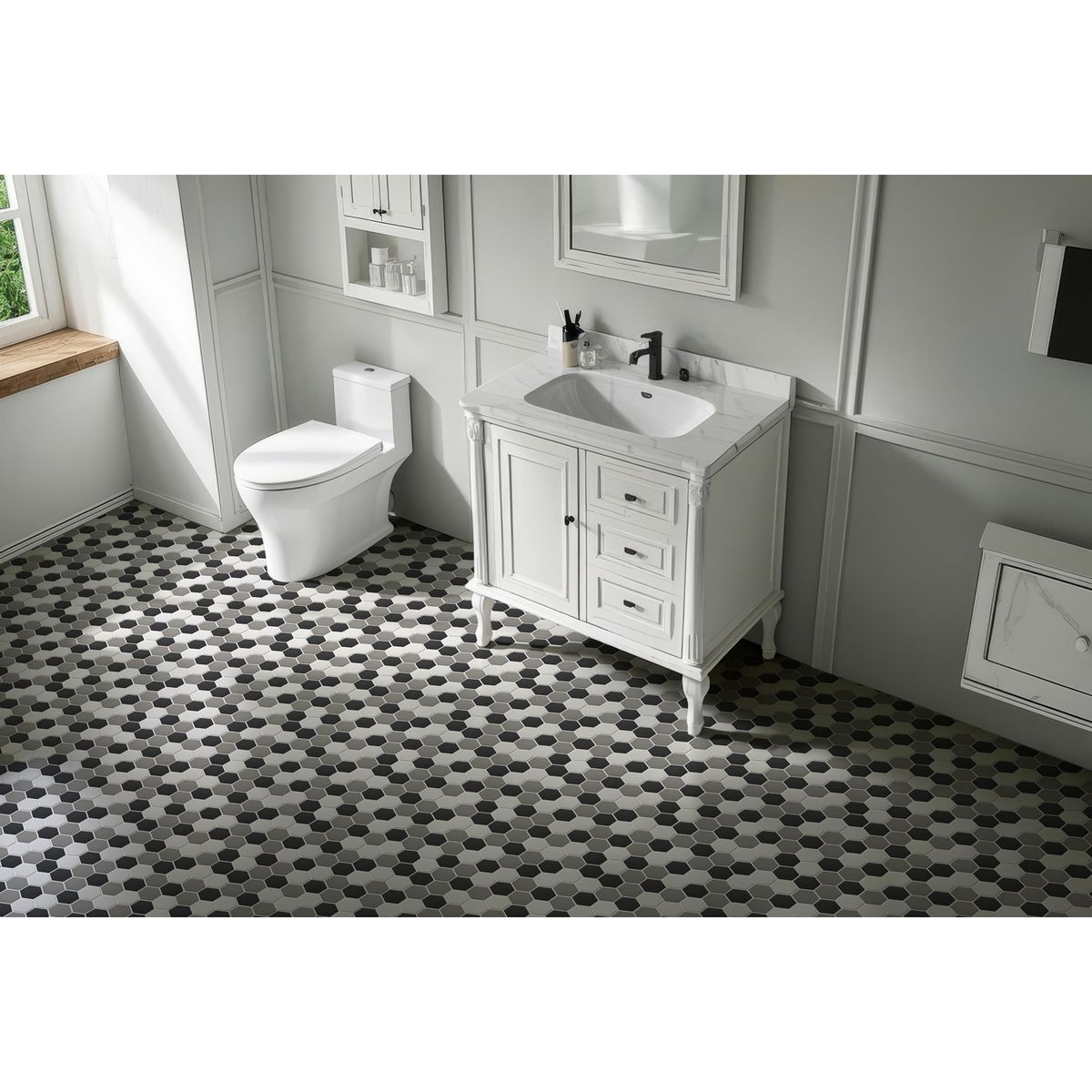 HOLZTEK - Porcelanato Hexágono Mix Mate