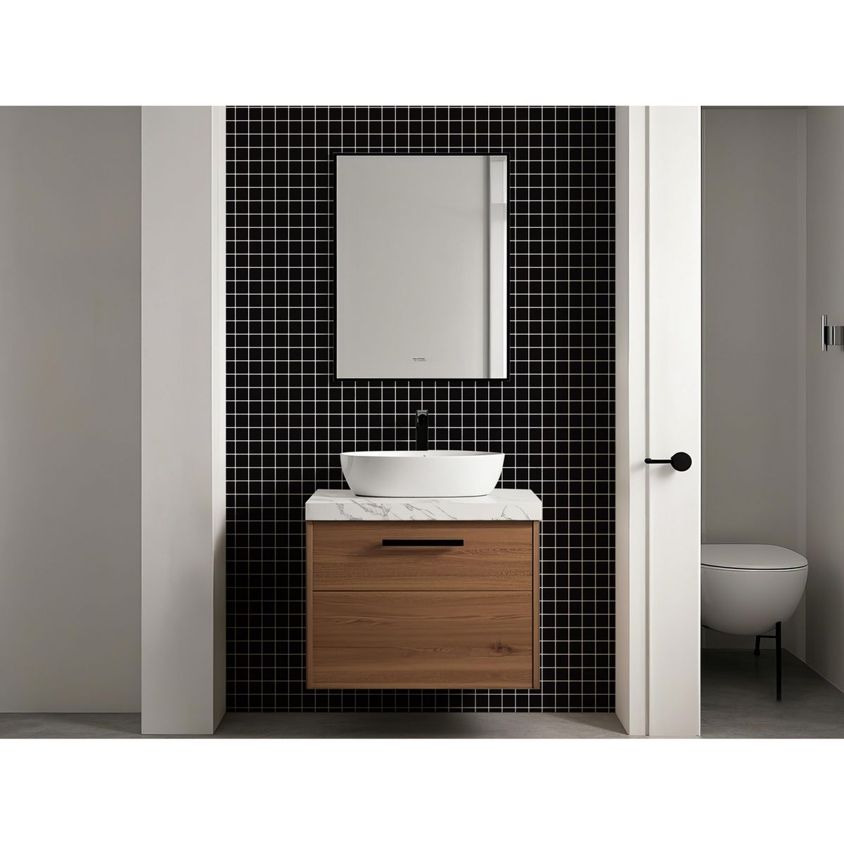 HOLZTEK - Malla Decorativa de Porcelanato Square Negro 30.6x30.6cm 0.09m2