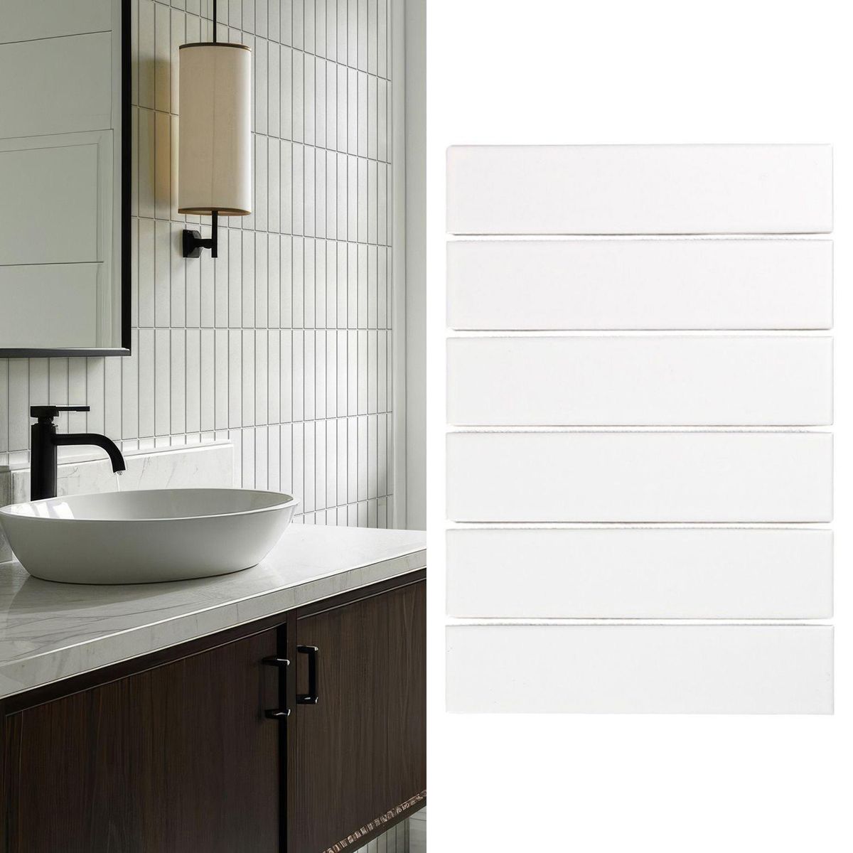 HOLZTEK - Porcelanato Brick Blanco Mate