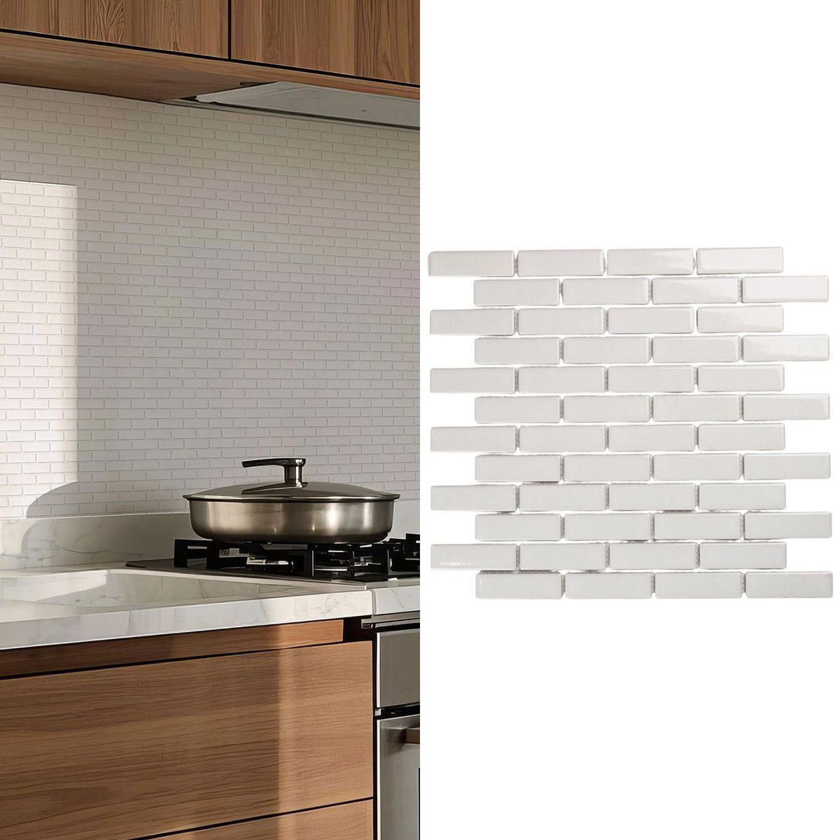 HOLZTEK - Porcelanato Brick Wall Blanco Brillante