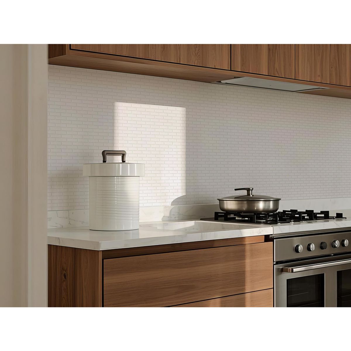 HOLZTEK - Porcelanato Brick Wall Blanco Brillante