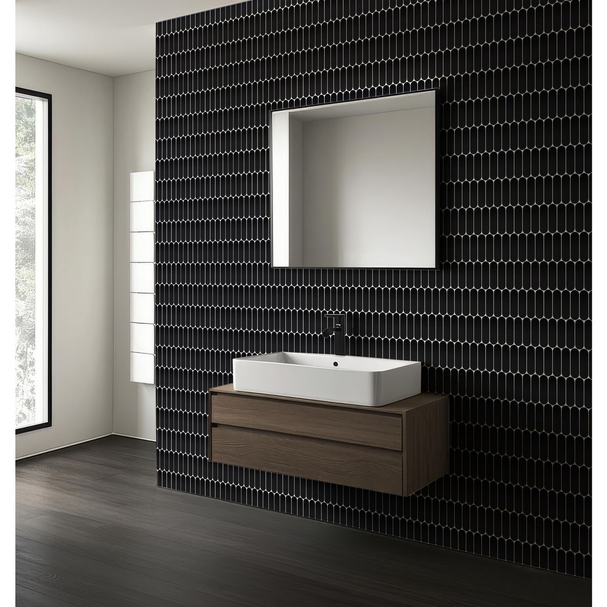 HOLZTEK - Porcelanato Oval Negro Mate