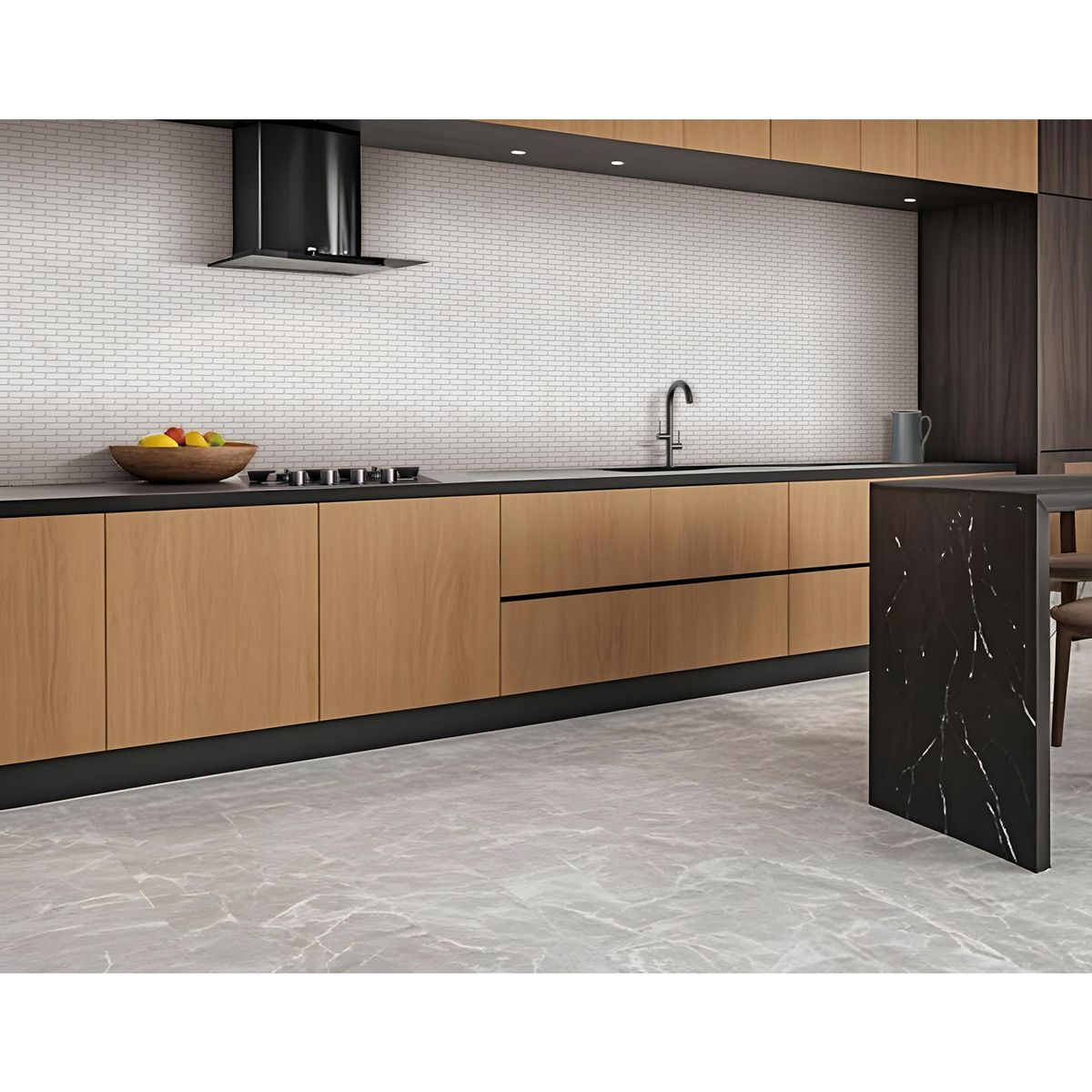 HOLZTEK - Malla Mosaico Ovalado Blanco 30x30cm