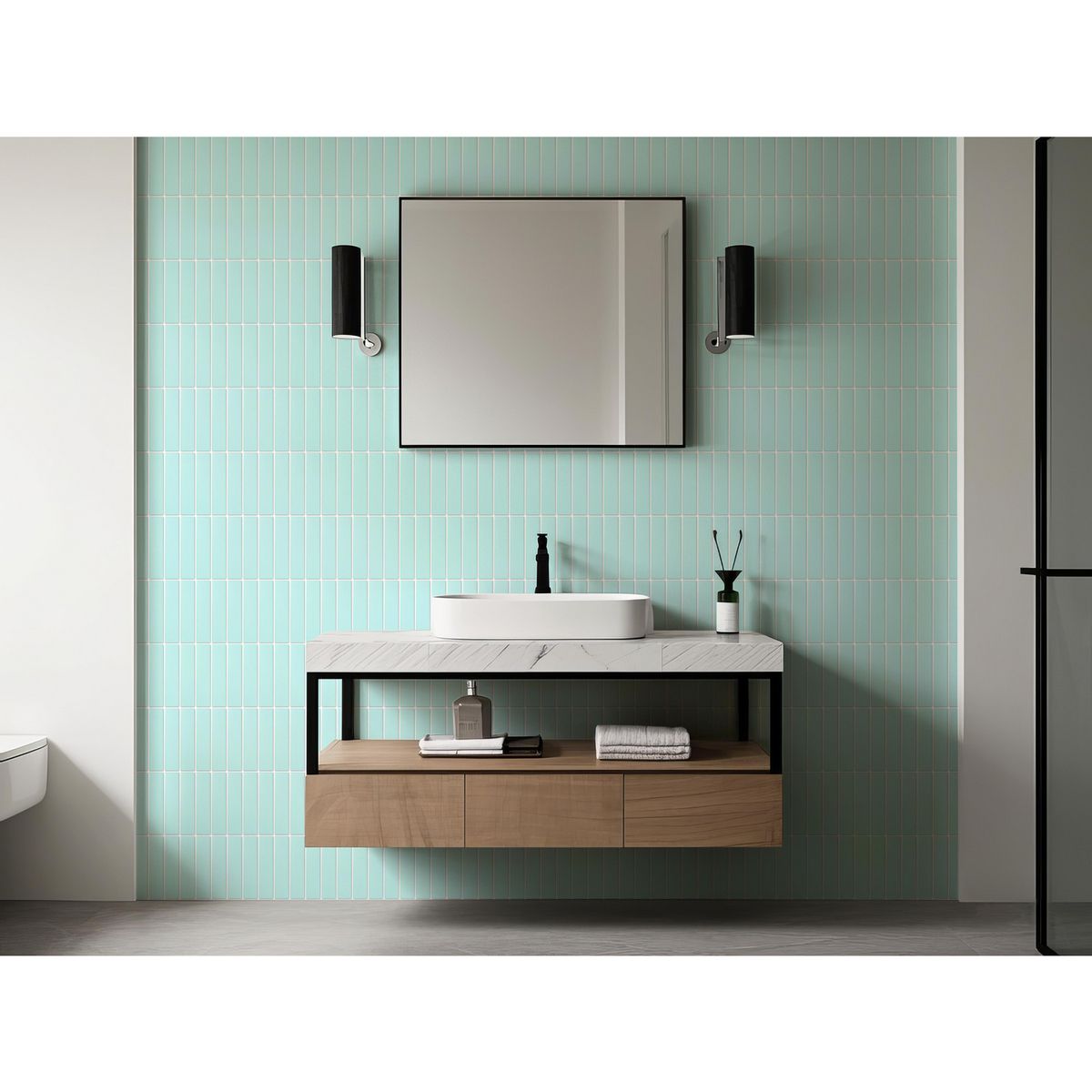 HOLZTEK - Malla Decorativa de Porcelanato Brick Menta 19.9x29.6cm 0.06m2