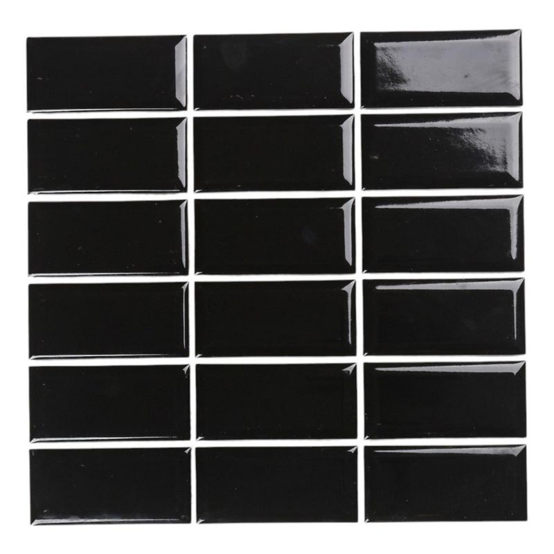 HOLZTEK - Porcelanato Brick Negro Brillante