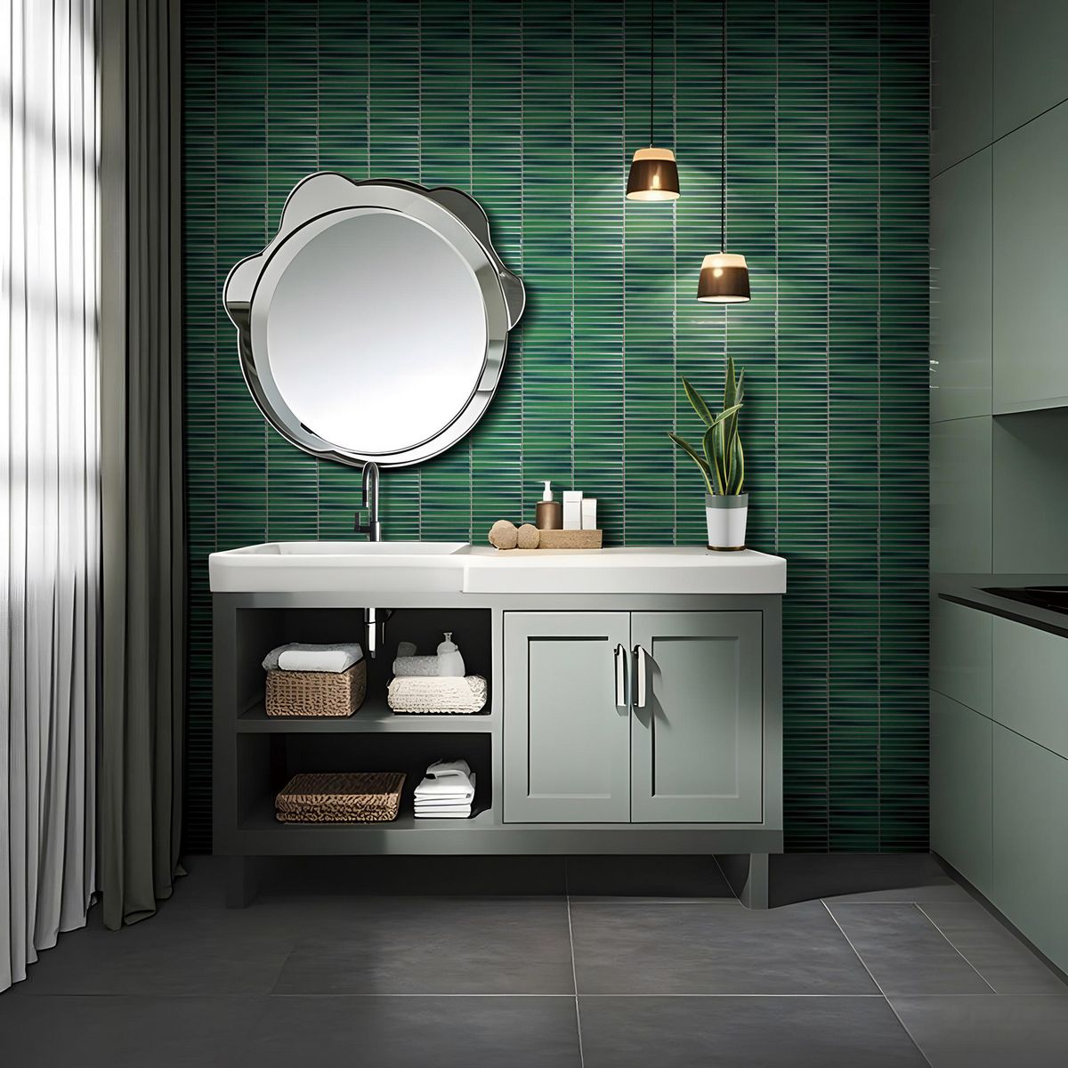 HOLZTEK - Malla Decorativa de Porcelanato Linea Verde 29.8x31.4cm 0.09m2