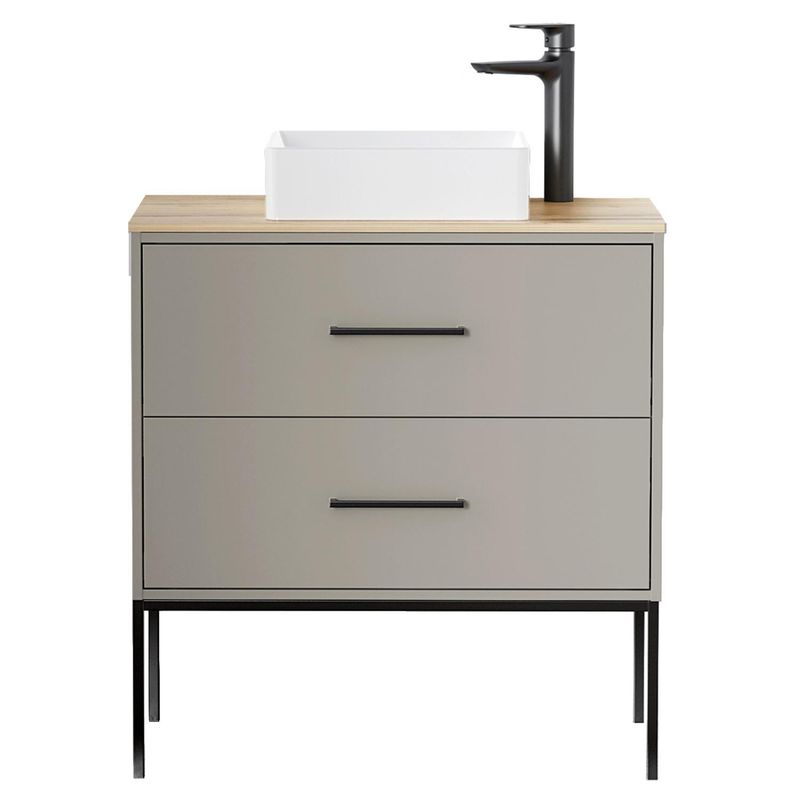SENSI DACQUA - Mueble de Baño 80cm Islandia Taupe/Madera