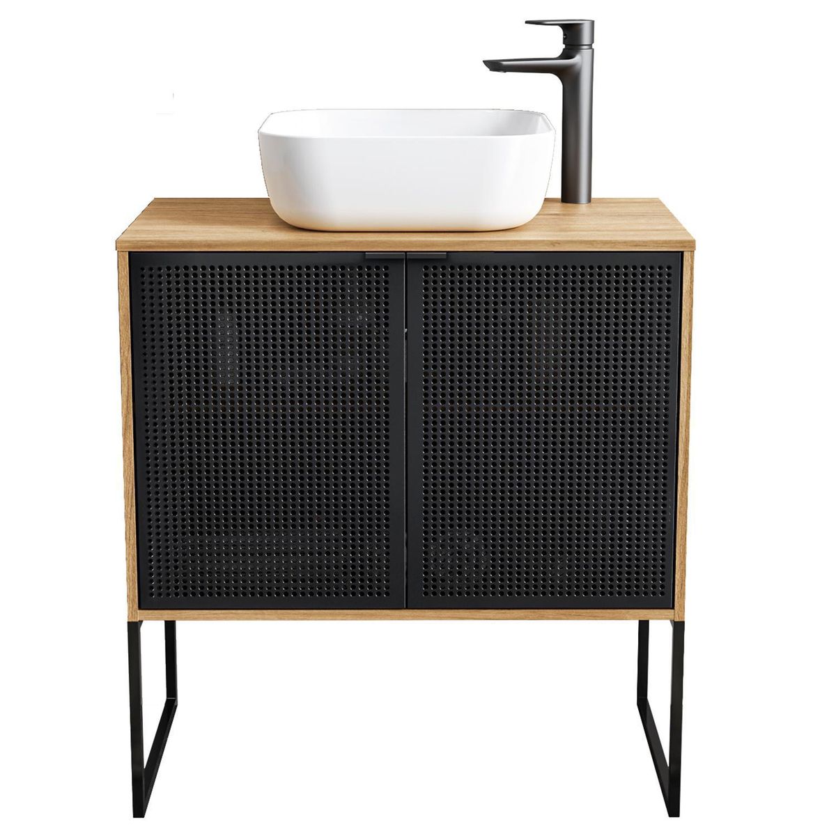 SENSI DACQUA - Mueble de Baño 80cm Riad Negro/Roble