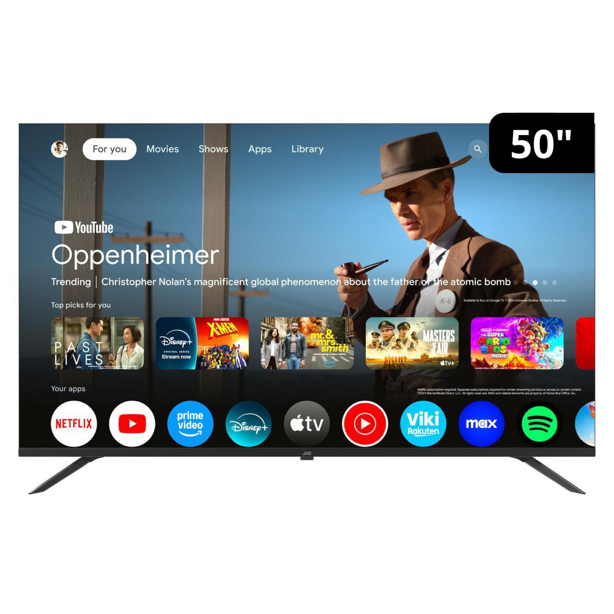 JVC - Televisor LED 50 " 4K Ultra HD Google TV LT-50KM548