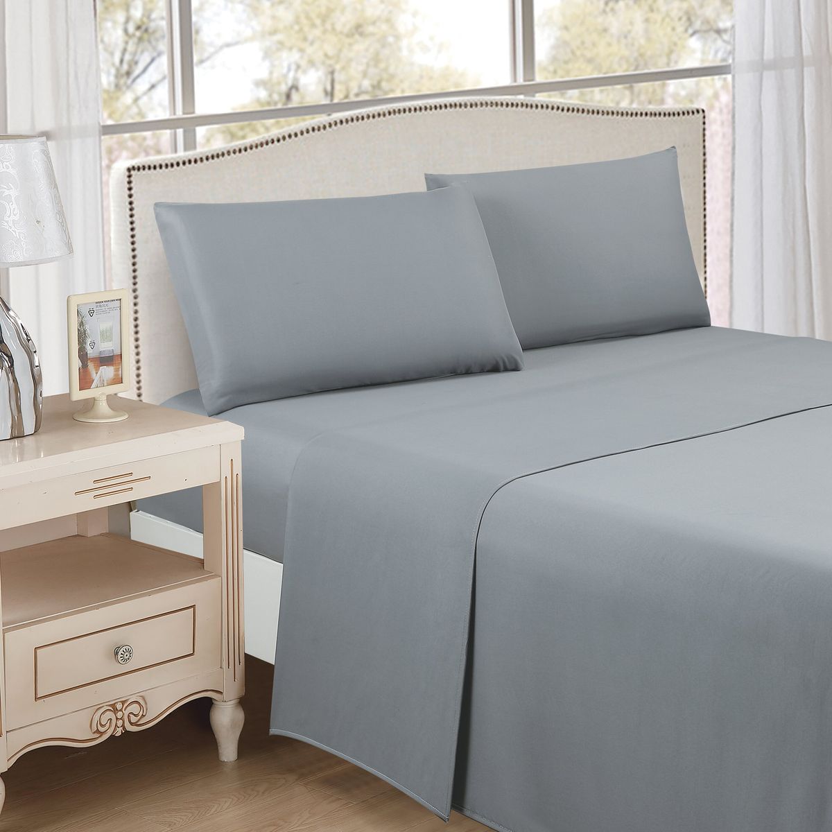 CASA BONITA - Sábana Microfibra Basic King Gris