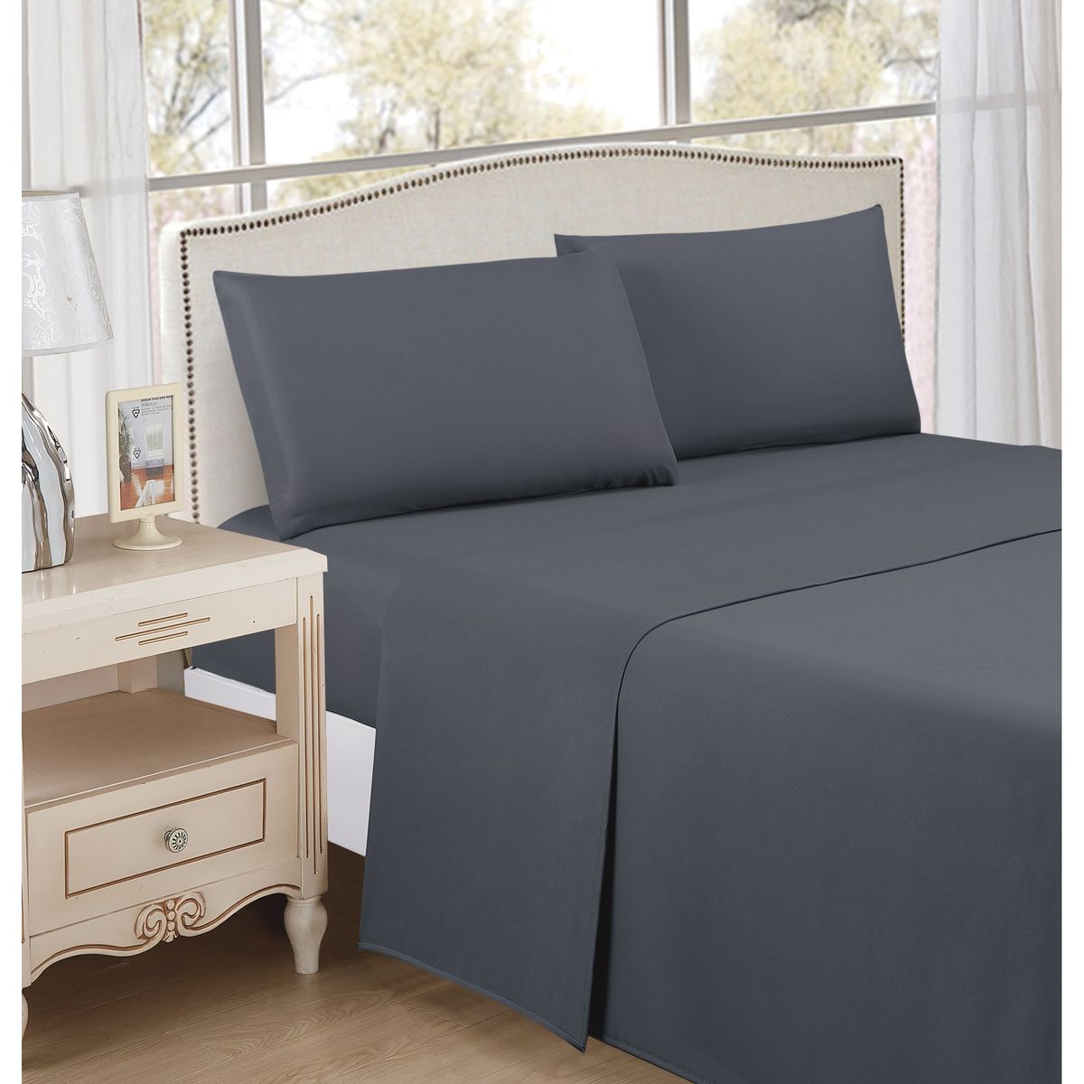 CASA BONITA - Sábana Microfibra Basic King Negro