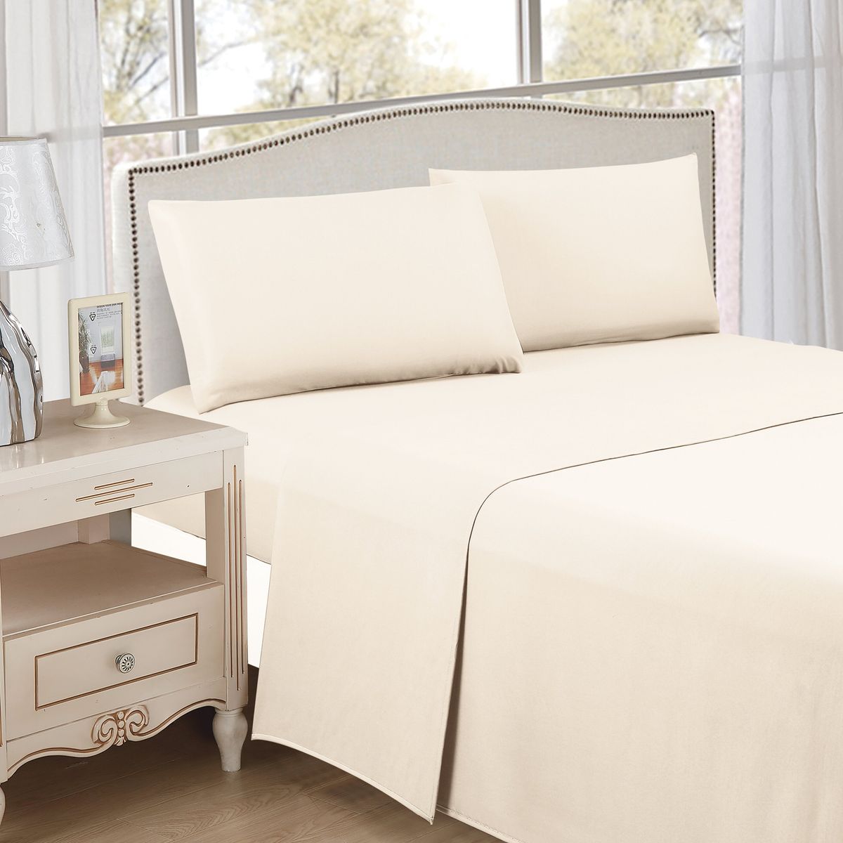 CASA BONITA - Sábana Microfibra Basic King Beige