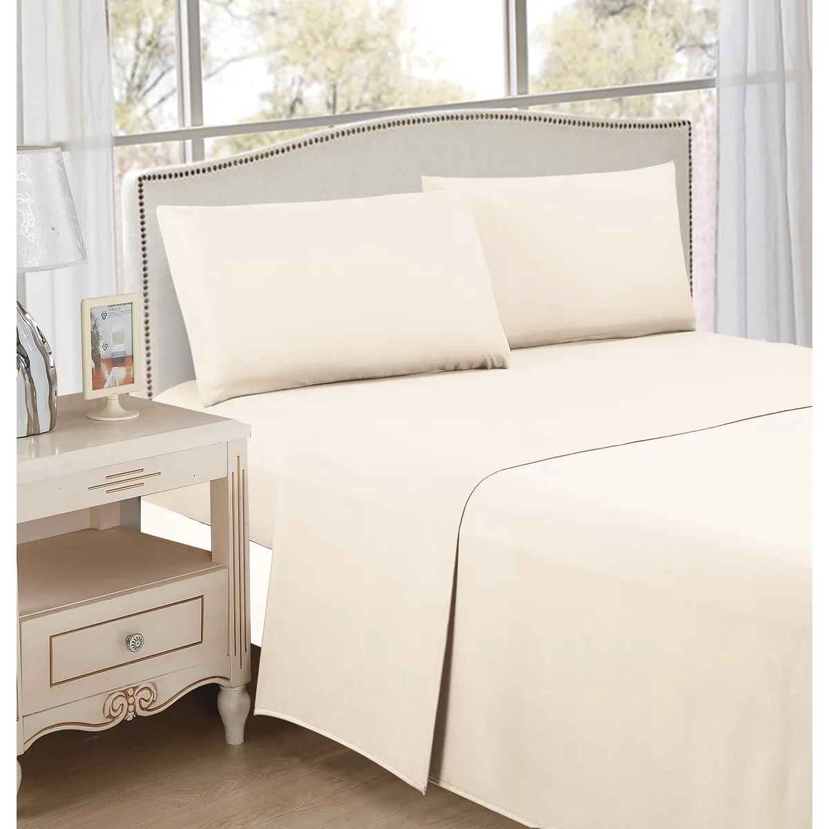 CASA BONITA - Sábana Microfibra Basic King Beige