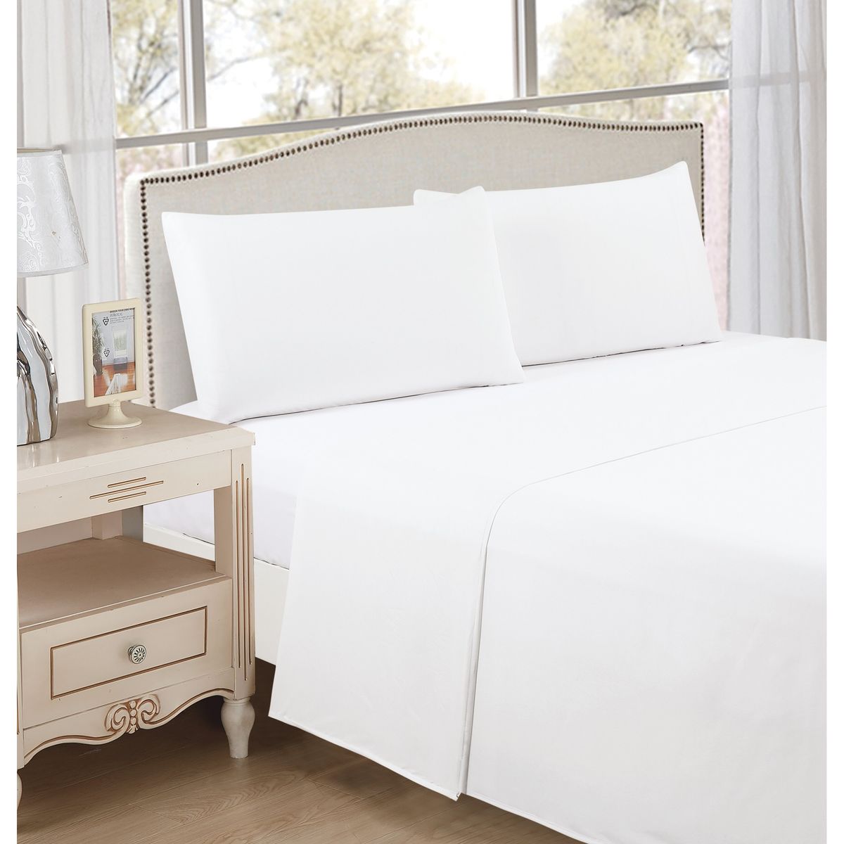 CASA BONITA - Sábana Microfibra Basic King Blanco