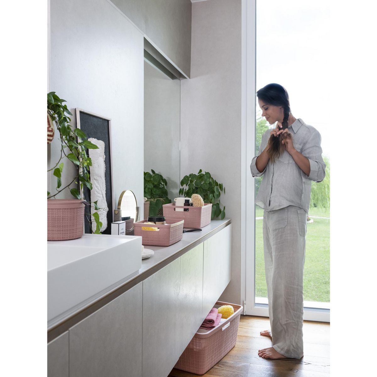  - Caja con Tapa Rosa Boho Chic 17x13x17cm