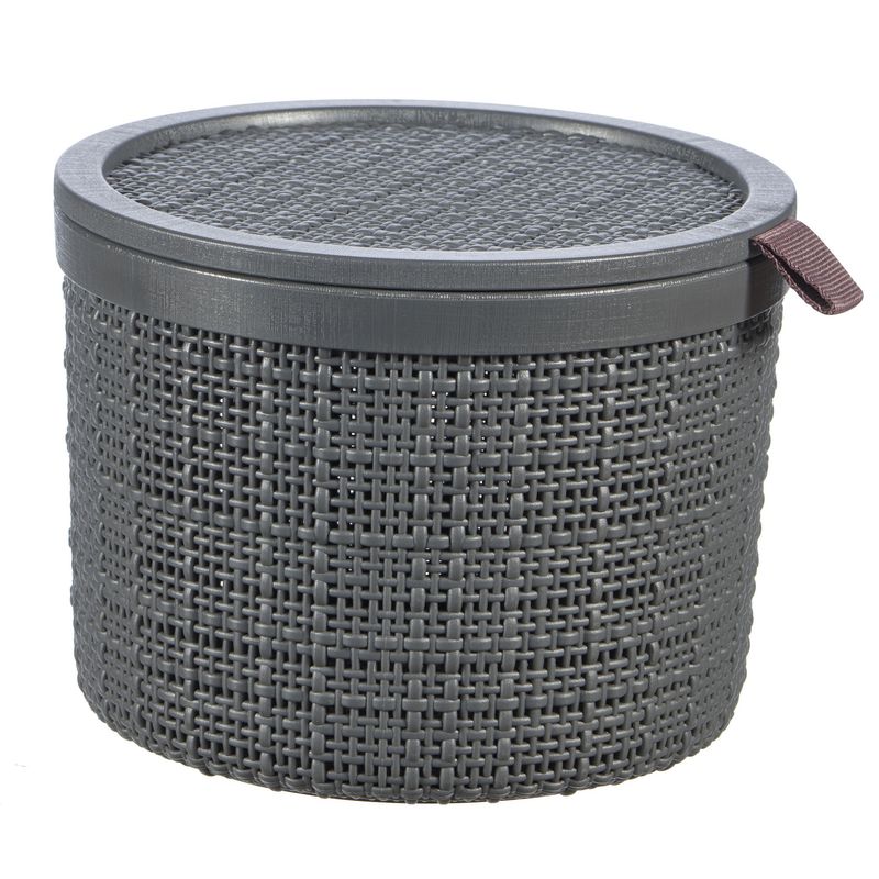  - Caja con Tapa Gris Boho Chic 17x13x17cm