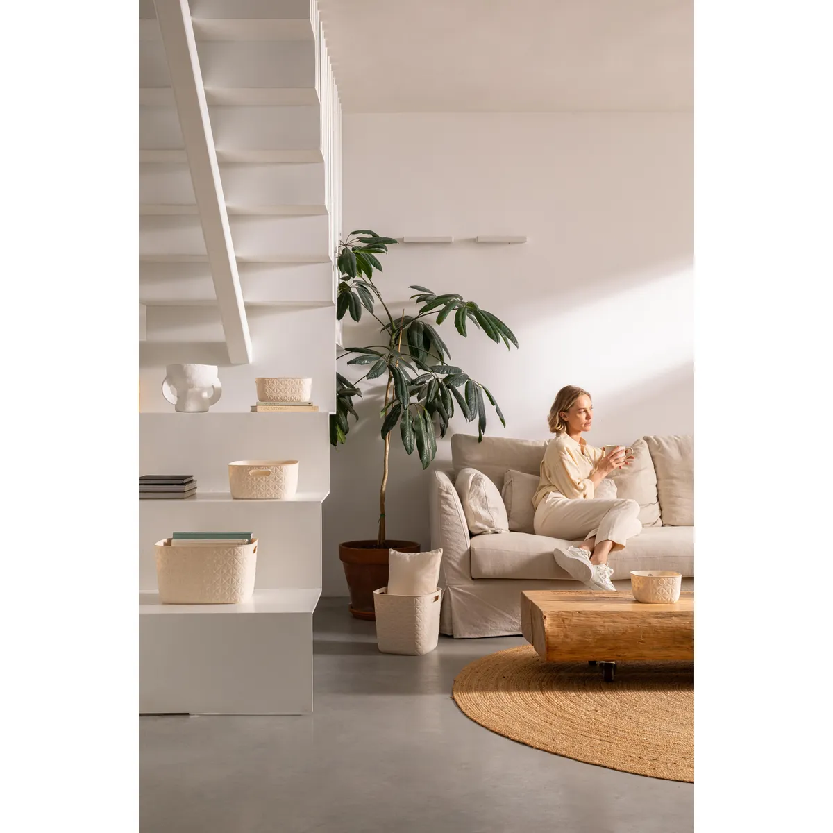  - Canasto Softex Beige 26.5x11x19.5cm